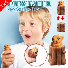 Cute Animal Squirrel Squeeze Squirrel Vent Squirrel Cup Decompression Toy Stump Rubber Stake Fidget Toys Gift For Friends 2024 - buy cheap