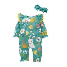 Autumn Infant  Jumpsuit With Headband Kids Outfits Baby Girls Long Sleeve Cartoon Animal Pattern Rompers 2024 - buy cheap