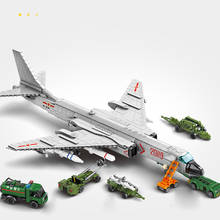 H-6K modelo de avión aeroespacial Moc para niños, bombardero, bloques de construcción, avión de combate, bloques de montaje, juguetes para niños 2024 - compra barato