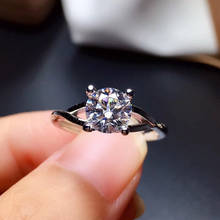 LeeChee Moissanite кольцо для женщин Подарок на годовщину 1CT VVS1 6,5 мм Ювелирные изделия лабораторный алмаз с сертификатом Настоящее серебро 925 пробы 2024 - купить недорого