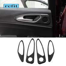 Carbon fiber door inner handle decorative cover For Alfa Romeo giulia Car interior modification 2024 - buy cheap