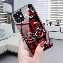 Art openwork design flower Phone Cases Luminous Tempered Glass For iPhone 11 12 Pro XR XS MAX 8 X 7 6S Plus SE 2020 12Mini cover 2024 - buy cheap
