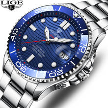 LIGE DESIGN 2020 Luxury Men Mechanical Wristwatch All Steel GMT Watch Top Brand Sapphire Glass Men Watches reloj hombre+Gift box 2024 - buy cheap