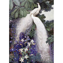 "White Peacocks"Needlework,DIY Living Room Printed Cross stitch,Sets For Embroidery Kit Full Silk Thread 2024 - buy cheap