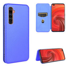 Funda con patrón de fibra de carbono para Realme X50 Pro RealmeX50Pro 5G, funda protectora magnética con tapa 2024 - compra barato