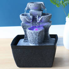 Resin Rock Three Layers Flowing Water Desktop Fountains Zen Meditation Peaceful Water Sound Fortune Ornaments  Air Humidifier 2024 - buy cheap