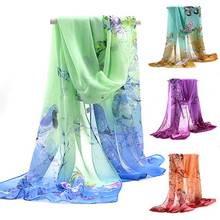 Fashion Women Long Chiffon Stole Scrawl Flower Printed Soft Sun Block Scarf Clearance Sale Items great gifts for women 2024 - buy cheap