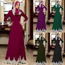 Abaya dubai muçulmano mulher rendas longo maxi vestido turco kaftan musulmane roupas islâmicas caftan marocain robe vestido de festa jilbab 2024 - compre barato