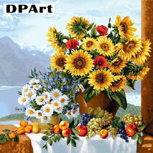 Pintura de diamantes 5D, Kit de punto de bordado, mosaico de diamantes de imitación, Cuadrado/redondo, ramo de girasoles, L312 2024 - compra barato