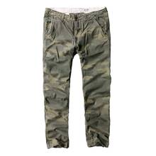 Pantalones Cargo de moda para hombre, pantalón informal de camuflaje, holgado, estilo militar, de algodón de densidad, ropa para correr 2024 - compra barato