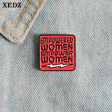 XEDZ feminism enamel pin gender equality lightning square badge custom lapel pocket brooch female gift jewelry for female friend 2024 - buy cheap