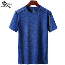 Camisa masculina 7xl 8xl verão nova cor sólida secagem rápida manga curta t-shirts dos homens correndo superior estiramento de fitness casual t camisa 2018 2024 - compre barato