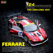 Bburago 1:24 estilo quente ferrari 488 desafio modelo de carro morrer molde metal modelo coleção brinquedo namorado presente liga simulação 2024 - compre barato