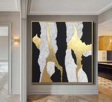 Acrylic Abstract Painting Gold Leaf Paintings On Canvas Extra Large Wall Artwork Abstract Oversize Canvas Art Wall Art Abstract 2024 - buy cheap