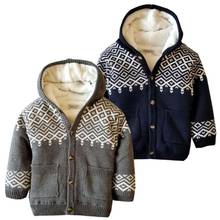 Зимняя одежда для маленьких мальчиков, Детские хлопковые свитера, пальто для мальчиков и девочек, Вязаный рождественский свитер, верхняя одежда, Детский кардиган для мальчиков 2024 - купить недорого