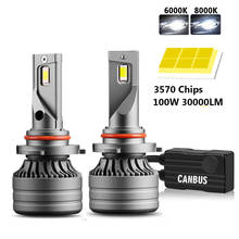 2Pcs H4 LED H7 100W 30000LM Canbus  H1 H8 H9 H11 LED 9005 HB3 9006 HB4 Car LED Light Headlight Turbo Fog Lamp 6000K 12V 2024 - buy cheap
