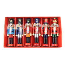 6x mini quebra-nozes de madeira, boneca soldado, presente de natal, decoração de brinquedo, 12cm 2024 - compre barato