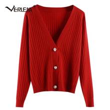 Verlena Long Sleeve V-Neck Cardigan Women Fake Pearl Button Closure Pit Knitted Autumn Sweater Raglan Sleeve Elegant Tops 2019 2024 - buy cheap