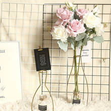 Buquê de flores artificiais em tecido, flores falsas, decoração para festa de casamento, presente de dia dos namorados 2024 - compre barato