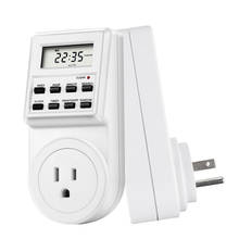 Tomada elétrica programável semanalmente, temporizador de saída de energia elétrica, tomada de parede, ac 220v 110v uk fr br, eua 2024 - compre barato