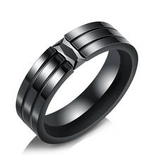 Classic Fashion Titanium Steel Jewelry Filled Zircon Stainless Steel Black Ring for Men's Party Jewelry Anniversary Gift 2024 - buy cheap