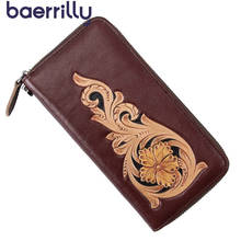 High-capacity Genuine Leather Wallet Coin Purse Girl Womens Wallets And Purses Long Clutch Bags Card Holder Female Phone Case 2024 - buy cheap