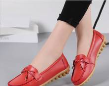 New Genuine Leather Shoes Woman Slip On Women Flats Casual  Soft bottom Women's Loafers Spring Autumn Mother Shoe Big Size 2024 - buy cheap
