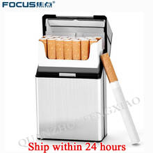 Caja de cigarrillos de aluminio FOCUS, caja de cigarrillos con personalidad creativa, caja de Metal delgada, regalo de aluminio, 20 Uds. 2024 - compra barato