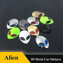 3D Metal Halloween Alien Logo UFO Emblem Badge grill Decal Car Sticker For AUDI BMW Mercedes Benz volkswagen Dodge Hyundai KIA 2024 - buy cheap