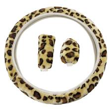 No Rubber Ring Elastic Leopard Print Plush Steering Wheel Cover Leopard Print Fluffy Fur Steering Wheel Cover 2024 - buy cheap
