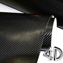 500cm 4d carbon fiber vinyl black car internal and External protection sticker car motorcycle 4d carbon fiber vinyl film sticker 2024 - buy cheap