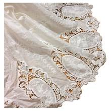 Cotton Lace Fabrics 100% Swiss Cotton Embroidered Fabric For Dress Appliqued Double Sides Chemical Lace Scallop Diy Trims 130CM 2024 - buy cheap