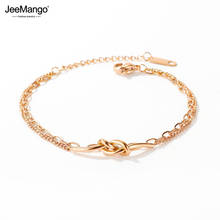 JeeMango Stainless Steel Creative Double Knotted Charm Beach Bracelets For Women Bohemia Link Chain Bracelet Jewelry JB17092 2024 - buy cheap