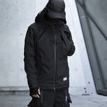 Водонепроницаемая черная куртка WHYWORKS Techwear в стиле хип-хоп панк 2024 - купить недорого