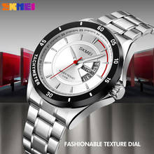 SKMEI Fashion Luxury Stainless Steel Date Week Display Clock Business Stainless Steel Waterproof Male Wrist Watch Montre Homme 2024 - buy cheap