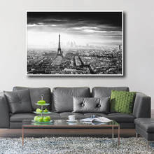 Nordic paris torre paisagem pintura da lona posters e cópias fotos de parede para sala estar decoração maison 2024 - compre barato