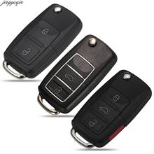 Jingyuqin Flip Remote Car Key Case Shell No Blade For VW MK4 Bora Golf 4 5 6 Passat Polo Bora Touran 2/3/4 Button Folding Fob 2024 - buy cheap