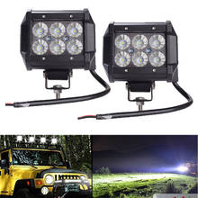 Barra de luz led para carro 18w, lâmpada com chip cree, luz de neblina para motocicleta, trator, barco, off road 4wd, 4x4, caminhão, suv, atv, 1 peça 2024 - compre barato