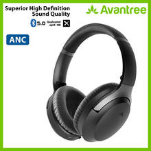 Avantree Bluetooth 5,0 наушники с активным шумоподавлением, aptX-HD над ухом ANC наушники со съемным микрофоном для ТВ ПК 2024 - купить недорого