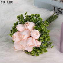 YO CHO 1 букет Шелковый Тюльпан искусственный цветок букет шелковых цветок комплект для дома вечерние свадебные украшения свадебные искусственные цветы 2024 - купить недорого