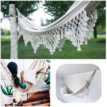 Bohemia Cotton Hammock Wide Tassels Hammock Courtyard Outdoors Garden Swing Hanging Chair Travel Hanging Bed 2024 - buy cheap