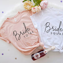 Bride To Be Bachelorette Party Women T Shirt Bride Squad Cotton T-shirt Wedding Fashion Peach White Tshirt Drophshipping Tops 2024 - buy cheap