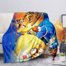 Disney Beauty and the Beast  Blanket Thows Couch Quilt Cover Cartoon Belle Princess Travel Girls Kid Bedding Velvet Plush Fleece 2024 - buy cheap