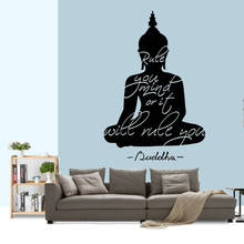 Buddhist Quote Rule Your Mind Meditation Budhha Wall Stickers Indian Buddha Decal Interior Houseware Vinyl DIY Wall Mural ph181 2024 - buy cheap