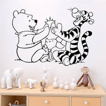 Disney-adesivos de parede winnie the pooh e tigger, acessórios para decoração de quarto e casa, decalques de parede em vinil, mural de arte, posteres diy 2024 - compre barato