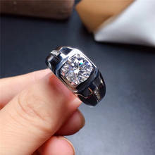 Moissanite кольцо для мужчин Свадебный Подарок на годовщину 2CT VVS лаборатория ювелирные изделия с бриллиантом с сертификатом Настоящее 925 пробы серебро 2024 - купить недорого