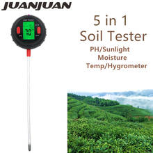 Termômetro medidor de umidade do solo 5 em 1, medidor de ph, higrômetro, teste de intensidade de luz solar, ferramenta de teste de jardim para plantas com 30% de desconto 2024 - compre barato
