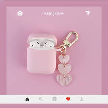 Funda de silicona Super bonita para Apple Airpods 1 y 2, accesorios para cargador de auriculares, funda protectora con forma de amor rosa 2024 - compra barato