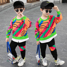 Toddler Kids Clothes Yellow Sportswear 2020 New Fashion Children Suit Baby Boy Spring Autumn Cute Rainbow Color Two Piece Sets 2024 - buy cheap