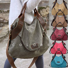 Brand Large Pocket Casual Tote Women's Handbag Shoulder Handbags Canvas Leather Capacity Bags for Women Leather Bags Women 2024 - buy cheap